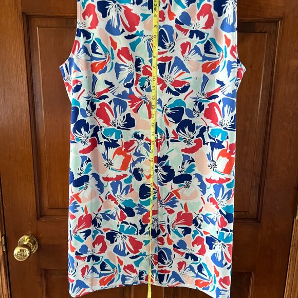 Talbots Sleeveless Split Neck Plus Shift Dress - Picture 5 of 10